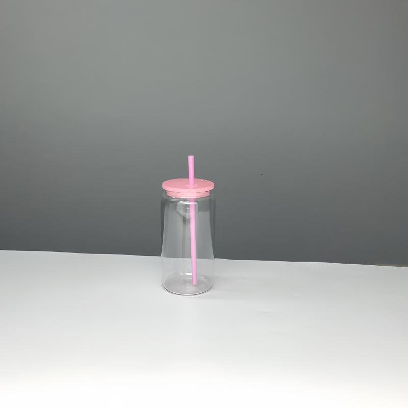 Hot Sale 16Oz Colored Cups Candy Jelly Beer plastic Can Shaped Unbreakable Coffee Mug With Plastic Lid And Straw