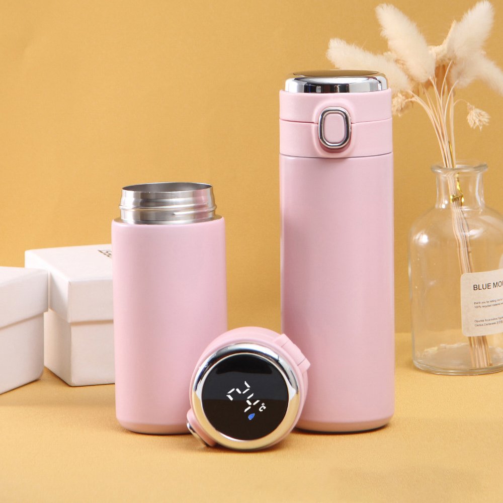 Wholesale Smart Water Bottle Temperature Sensor, Custom Logo Vaccum Flask Mug 304 Stainless Steel Mini Water Bottle