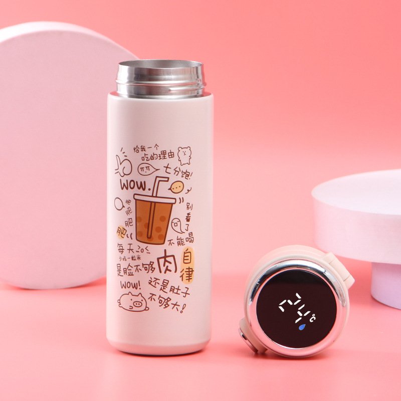 Wholesale Smart Water Bottle Temperature Sensor, Custom Logo Vaccum Flask Mug 304 Stainless Steel Mini Water Bottle