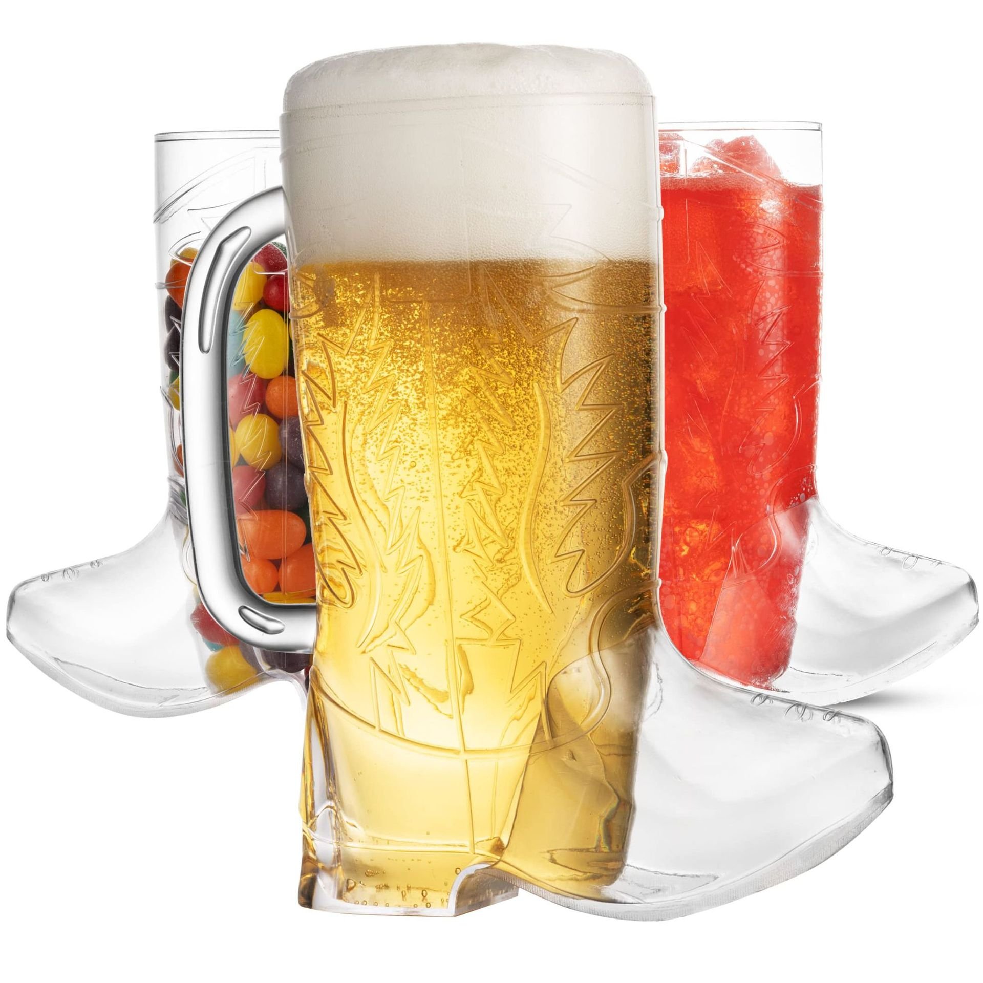 17 oz Plastic Novelty Cowboy Boot Mug Cups with Handle plastic cowboy boot cups