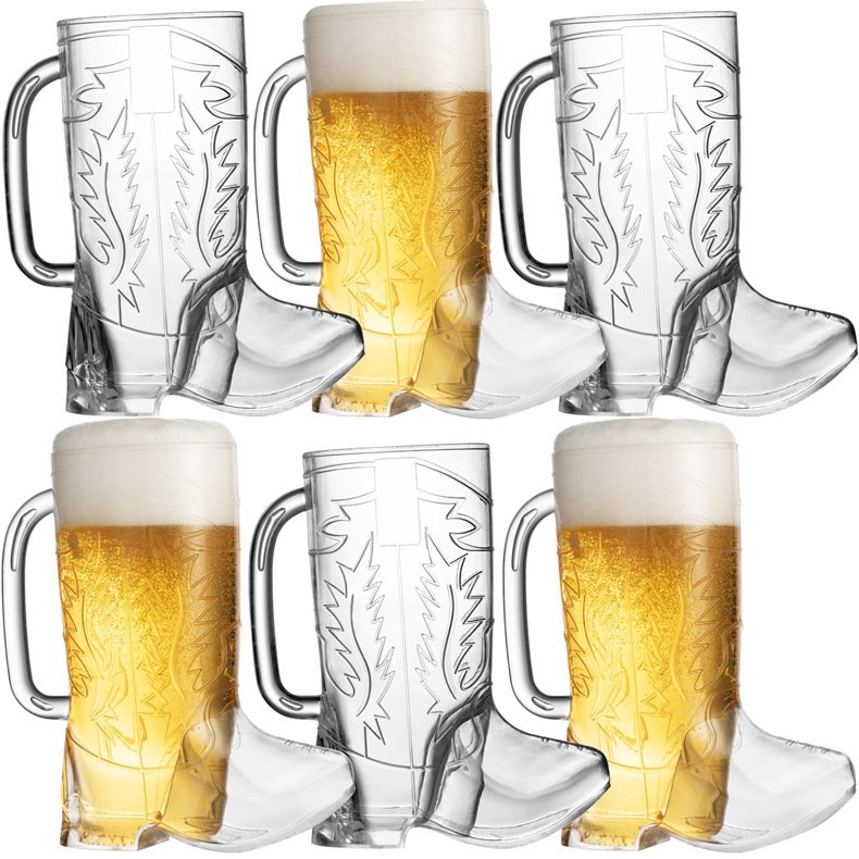 17 oz Plastic Novelty Cowboy Boot Mug Cups with Handle plastic cowboy boot cups