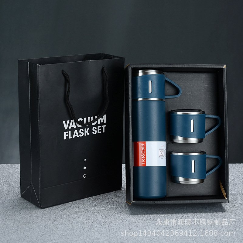 Vacuum Flask Set with Coffee Cup Lid Gift Box Stainless Steel Water Bottle Business Camping CLASSIC 64 Vacuum Flasks & Thermoses