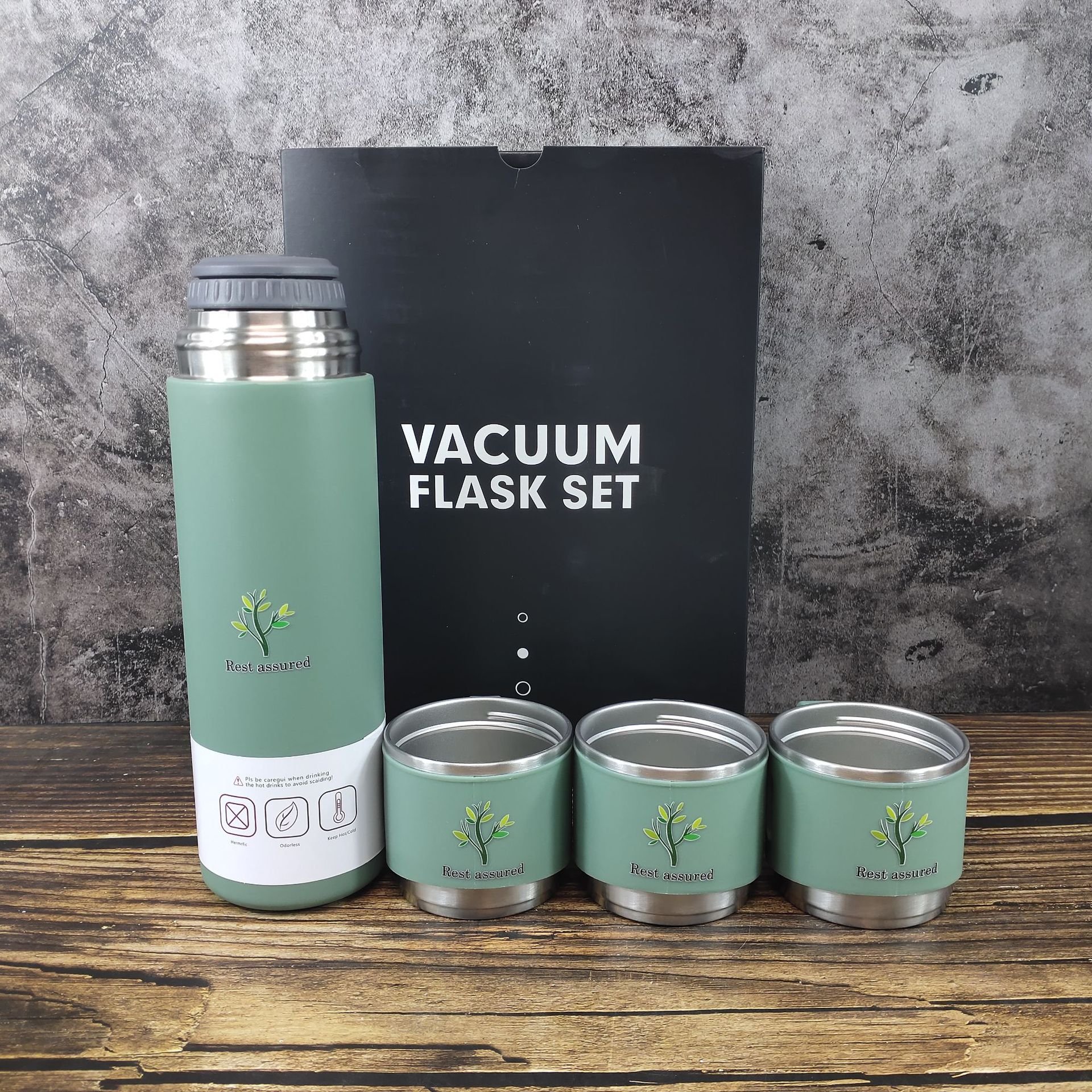 Vacuum Flask Set with Coffee Cup Lid Gift Box Stainless Steel Water Bottle Business Camping CLASSIC 64 Vacuum Flasks & Thermoses