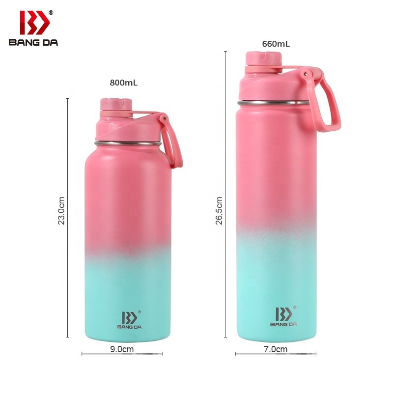Custom Logo Gym Sport Hot Insulated Custom Stainless Steel Vacuum Flask Drinking Travel Water Bottles With Straw