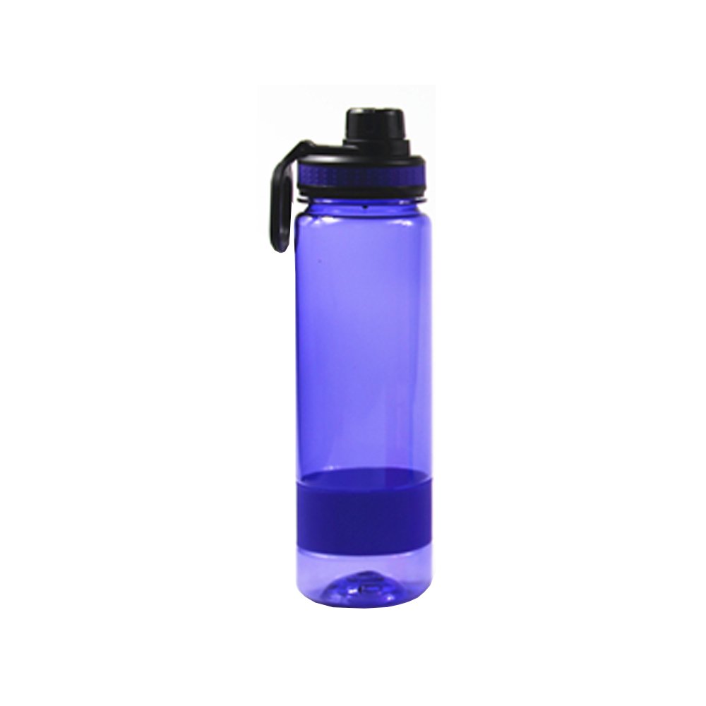BPA Free Creative Tritan Sports Bottle Silicone Heat Resistance Band Easy Carry Transparent Water Bottle Plastic Screw Top Lid