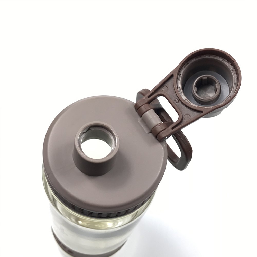 BPA Free Creative Tritan Sports Bottle Silicone Heat Resistance Band Easy Carry Transparent Water Bottle Plastic Screw Top Lid