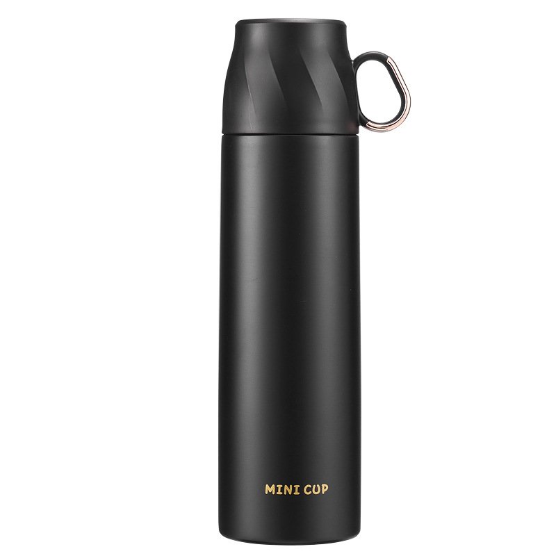 Business gifts 500ml leakproof double wall vacuum thermos flasks stainless steel insulated travel water bottle with flip top lid