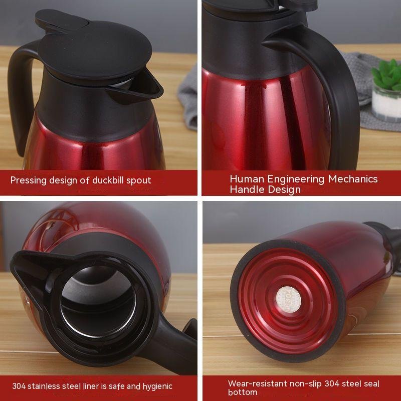 304 Stainless steel thermos kettle vacuum flask coffee pot double-layer thermos cold water bottle restaurant hotel