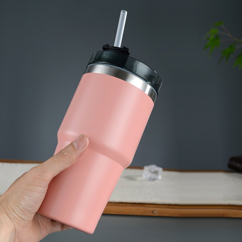 Hot Sell 20oz 30oz Matte Color 304 Stainless Steel Mug Double Deck Vacuum Cup Ice Tyrant Straw Cup
