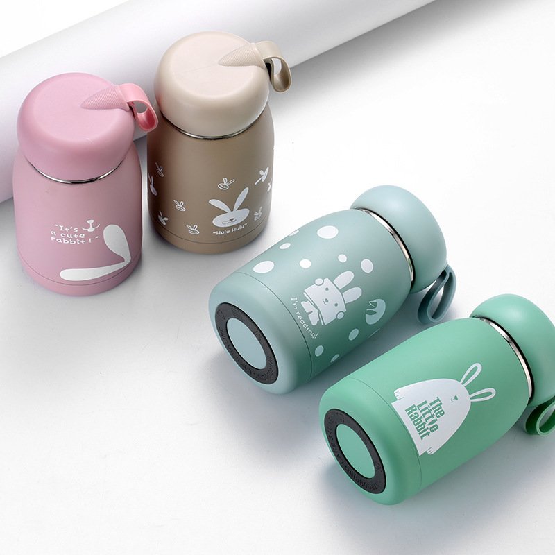 Customize Cute Mini Cartoon Hot Led Water Bottle 304 Stainless Steel Thermos Cup Flask Thermal Mug For Kids Boy Girl Student