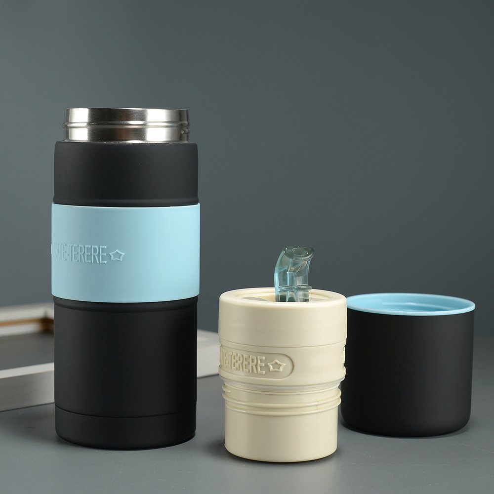 Fuboom New Design 500ml/700mlYerba Mate Thermos Double Wall 304 Stainless Steel Insulated Wide Mouth Vacuum Flask Water Bottle
