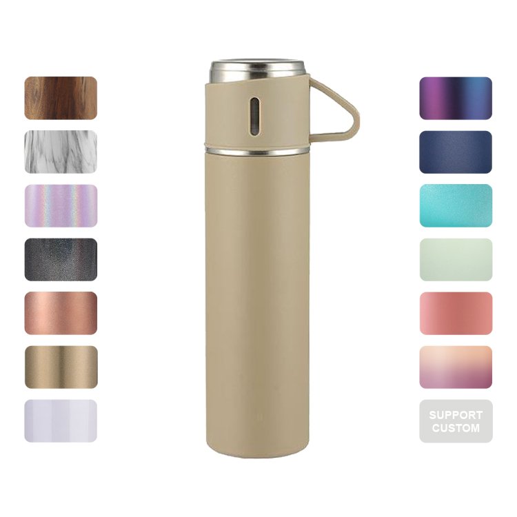 Double wall insulated stainless steel vacuum flask thermo gift set universal custom mini tea coffee car thermo mug for gifts