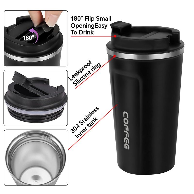 Wholesale 304 Stainless Steel mugs thermal cup Double Wall Vacuum Insulated 380/510ml Coffee Tea Cups