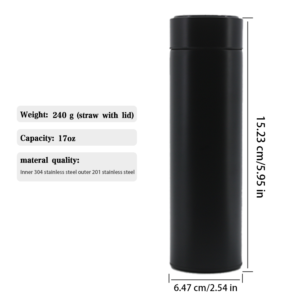 Customized LOGO 500ml Digital LED temperature display vacuum flask thermoses smart stainless steel water bottles smart drinkware