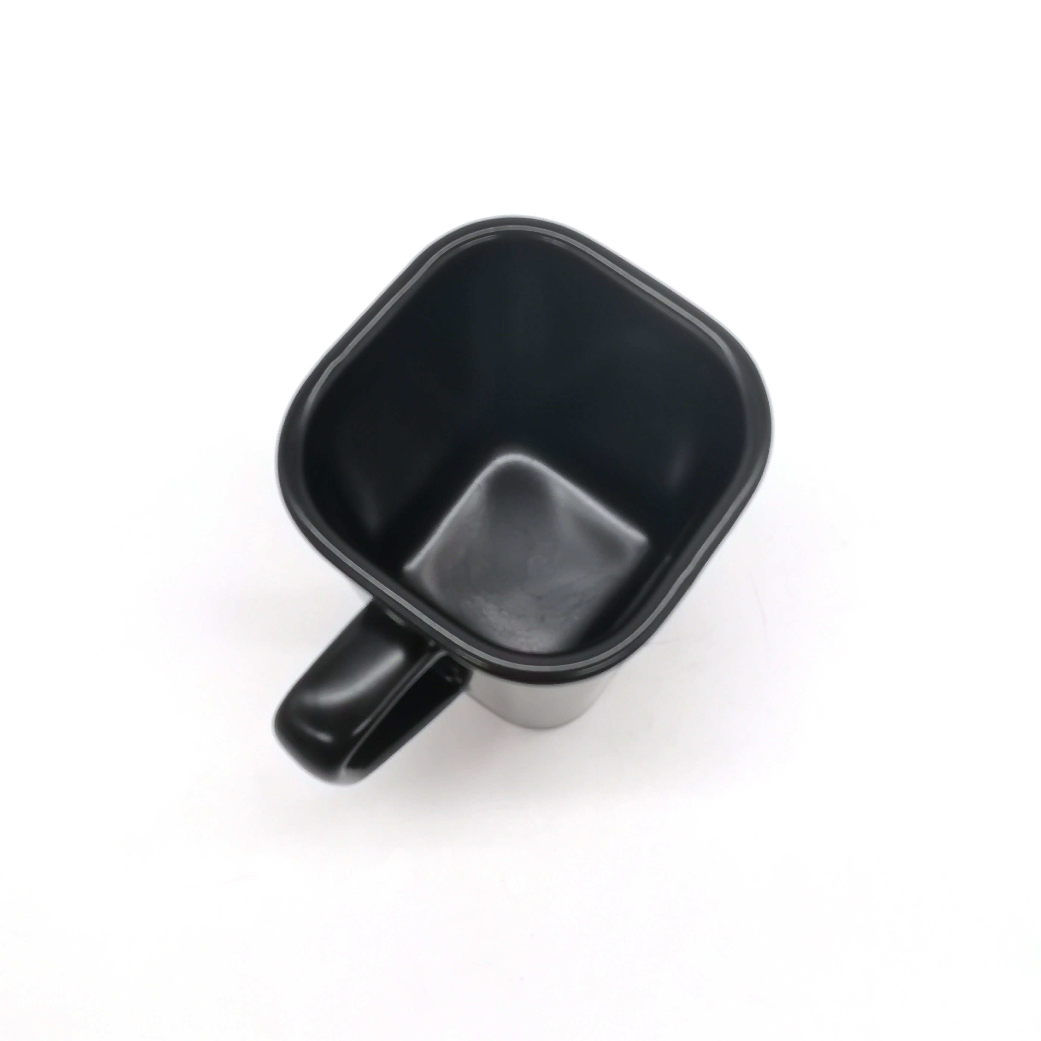 10 oz custom logo matte black square mouth coffee cup plain mugs ceramic for printing