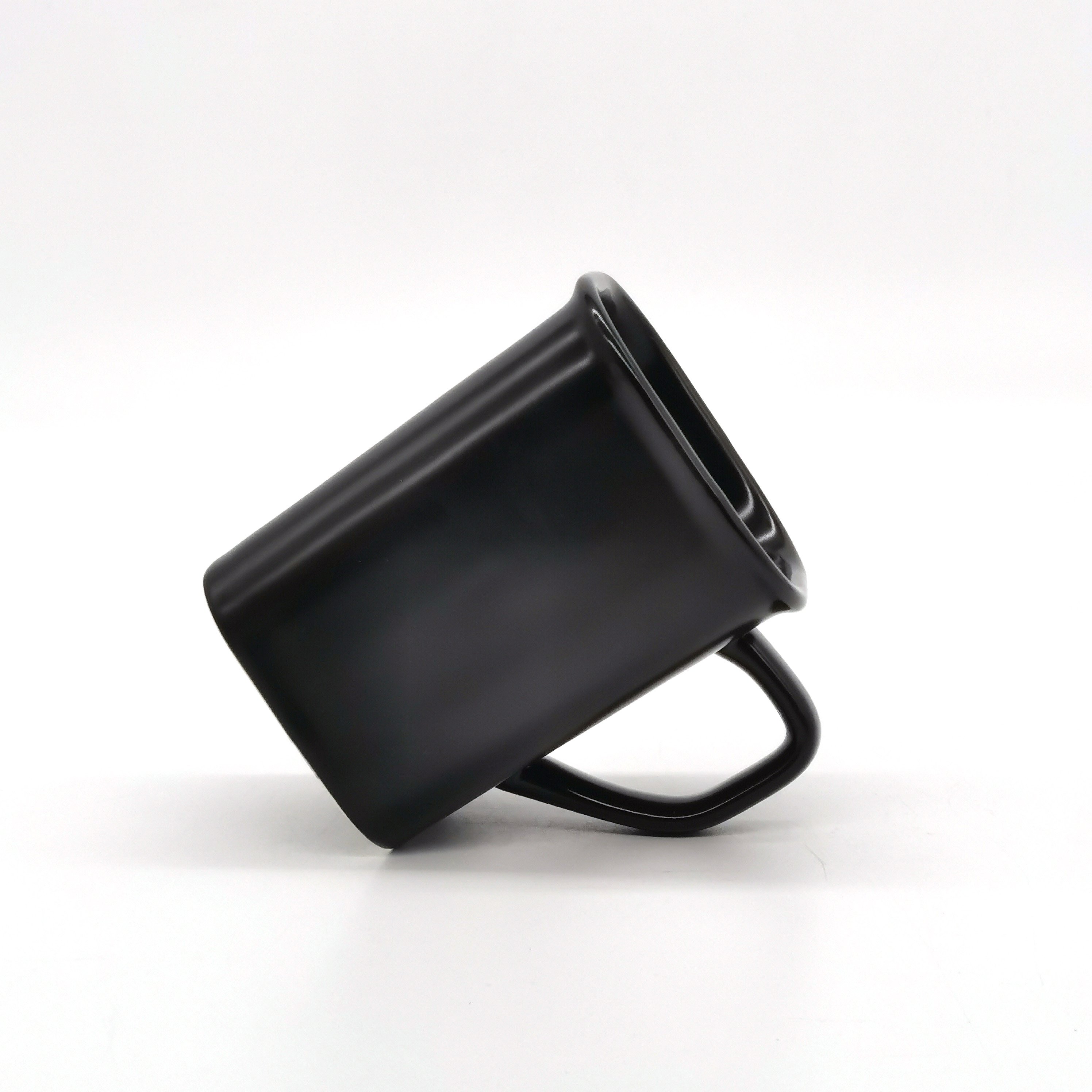 10 oz custom logo matte black square mouth coffee cup plain mugs ceramic for printing