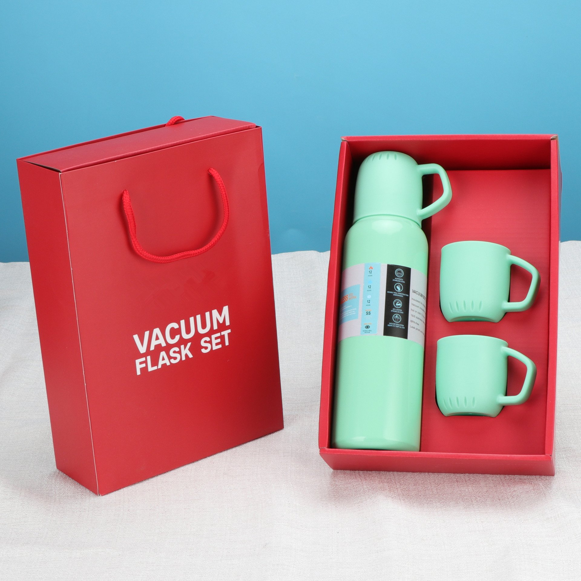 Casual Green Spares Water 1.5l 1pc Vacuum Flask With Handle 20oz, Thermos Mug Gift Set