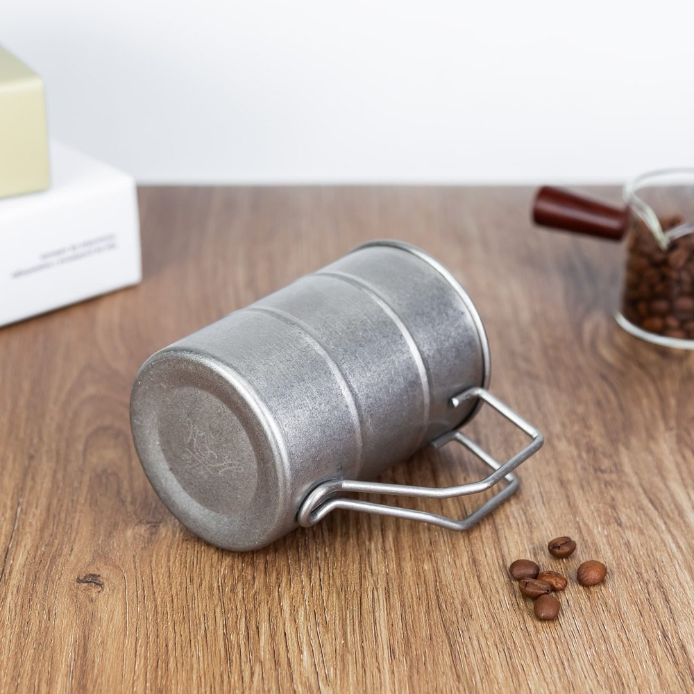 Vintage Metal Unbreskable Drinking Cups Outdoor Travel Party Mug Glasses Custom Thickened Stainless Steel Beer Cup with handle