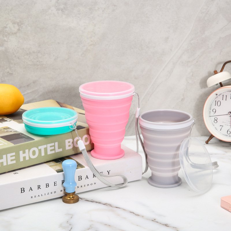 2025 300ml Custom Logo Folding Silicone Cup Portable Coffee Mug BPA Free Sports Folding Cup Outdoor Travel Collapsible Water Cup