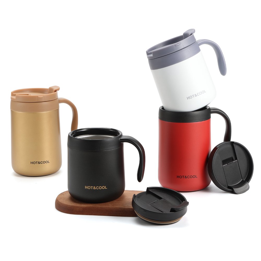 Wholesale 350ML 500ML Double Wall vacuum flask coffee mug 304 stainless steel water bottle for office