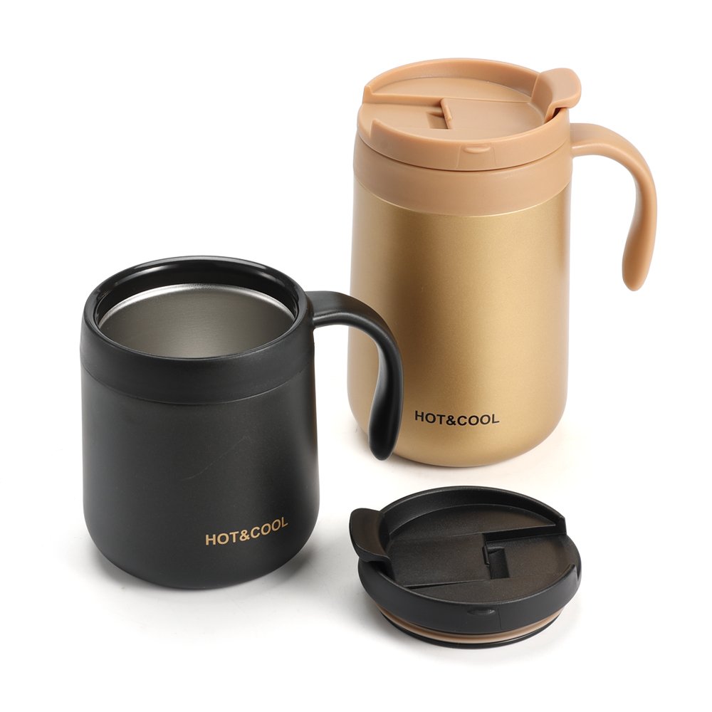 Wholesale 350ML 500ML Double Wall vacuum flask coffee mug 304 stainless steel water bottle for office