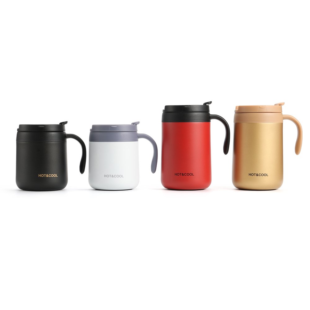 Wholesale 350ML 500ML Double Wall vacuum flask coffee mug 304 stainless steel water bottle for office