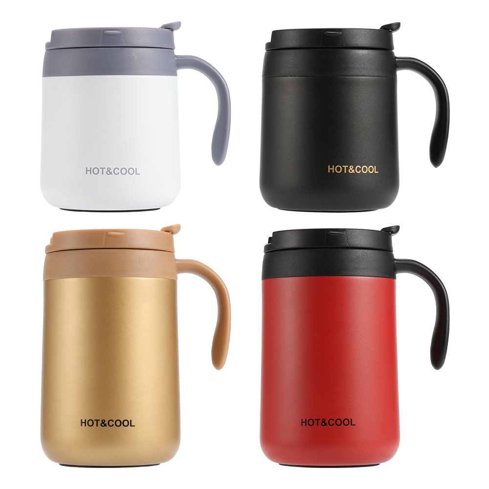 Wholesale 350ML 500ML Double Wall vacuum flask coffee mug 304 stainless steel water bottle for office