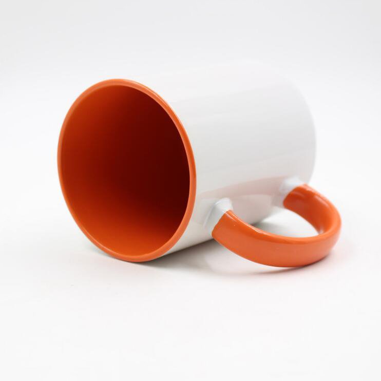 Rubysub M093 Custom Colored Inside Handgrip Shape Blank Mug Printed Sublimation Coated Ceramic Mug