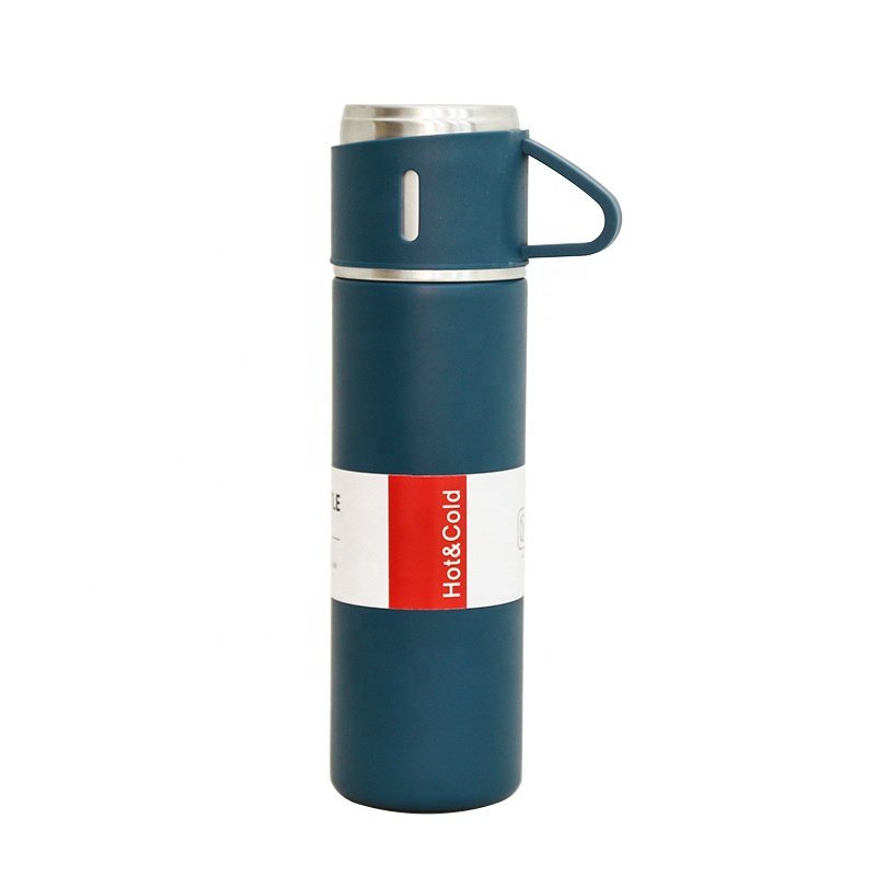 New Stainless Steel vacuum flask travel mug set Sport Water Bottle Gift box Set Large Capacity Travel Double Wall Vacuum Bottle