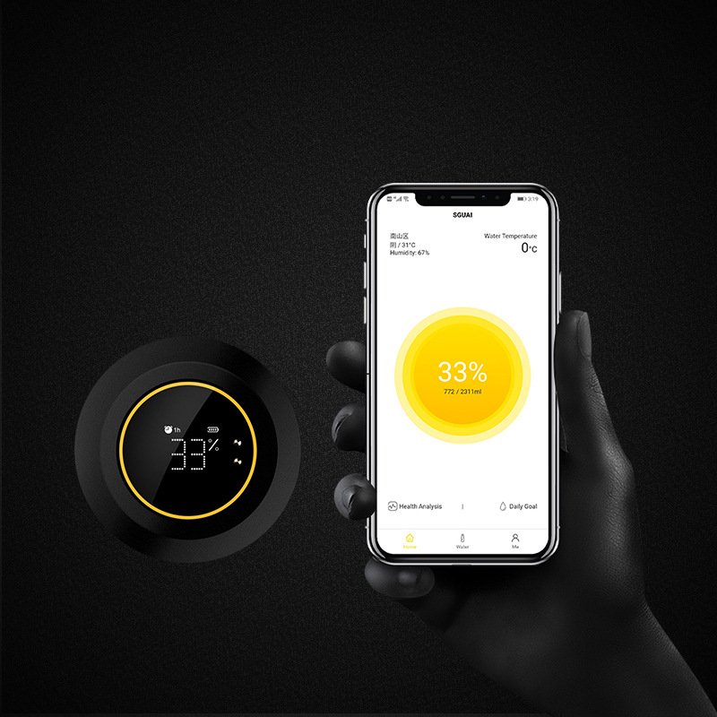 JZYZ Smart Water Bottle Drink Reminder Temperature Waterproof Double Wall Stainless Steel Bottle With App