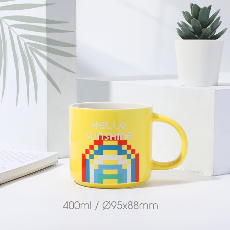 Hot New Creative Children Gifts Yellow Breakfast Milk Cartoon Bright Summer Daisy Cute Ceramic Mug