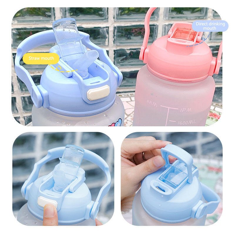 2l Wholesale Creative Straw Plastic 2 Liter Pc Plastic Sports Water Bottle