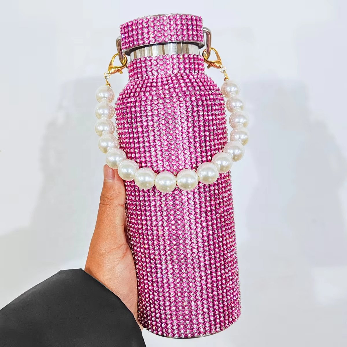 Lakuna Insulated Vacuum Bottle with Chain Diamond Sparkling Cup Bling Double-layer Stainless Steel Water Bottle Vacuum Flasks