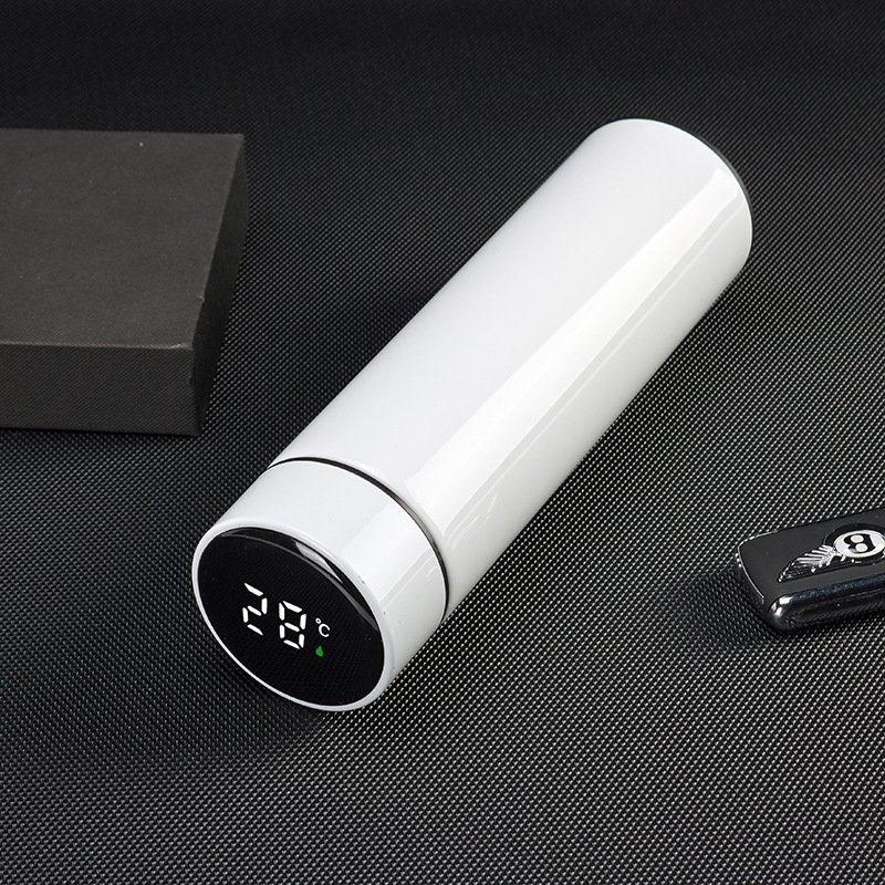 Metal Digital Double Wall 500ml 17oz Stainless Steel Smart Thermos Led Water Bottles Coffee Mugs Tumbler Cups Filter