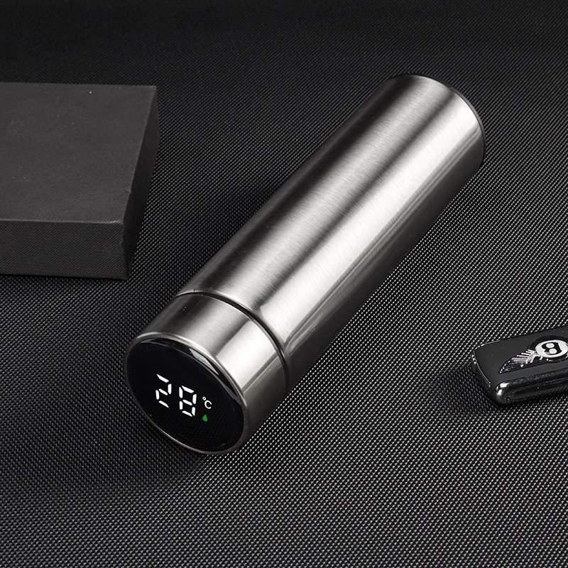 Metal Digital Double Wall 500ml 17oz Stainless Steel Smart Thermos Led Water Bottles Coffee Mugs Tumbler Cups Filter