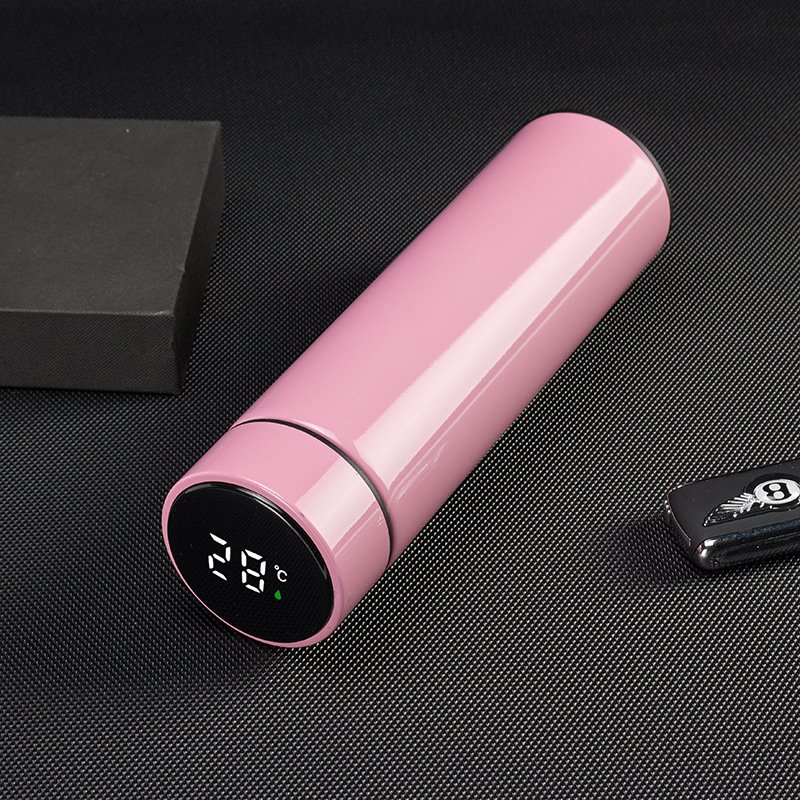 Metal Digital Double Wall 500ml 17oz Stainless Steel Smart Thermos Led Water Bottles Coffee Mugs Tumbler Cups Filter