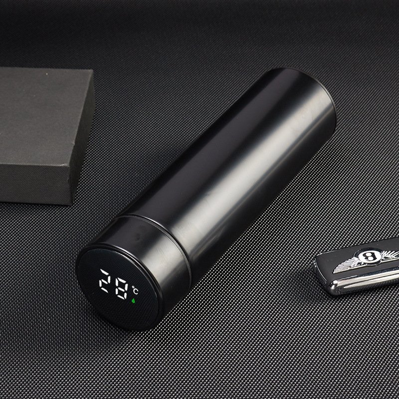 Metal Digital Double Wall 500ml 17oz Stainless Steel Smart Thermos Led Water Bottles Coffee Mugs Tumbler Cups Filter