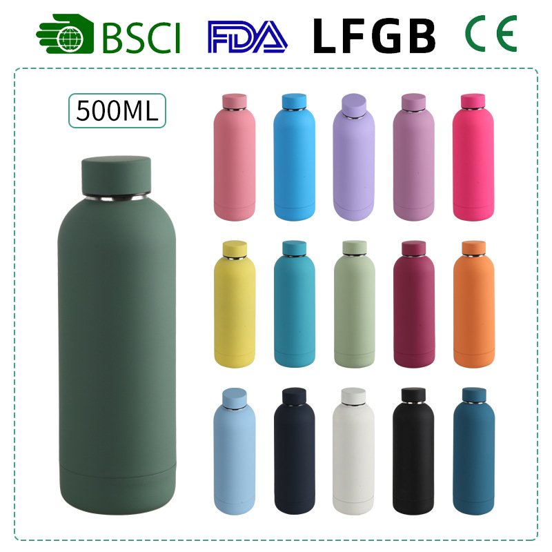 750ml new large capacity 304 stainless steel small mouth bottle insulated cup outdoor sports car portable frosted water cup