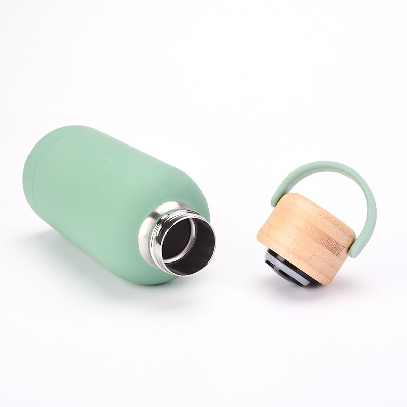 Hot Selling Stainless Steel Water Bottle Small Mouth Narrow Mouth Flask Bamboo lid Outdoor Sports Water Bottle