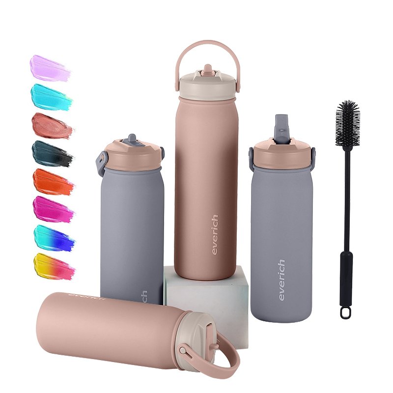 Everich 2024 New Molded Double Wall Stainless Steel Sports Water Bottles Direct Drink Lid with Tea Divider with Custom Colors