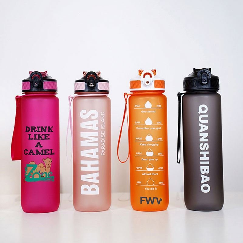 Sports Water Bottle 3pcs/set Motivational Water Bottle For Male Female Set 2000ml 900ml 280ml Portable Reusable Summer Cups