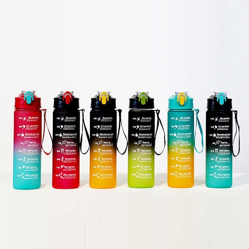 Sports Water Bottle 3pcs/set Motivational Water Bottle For Male Female Set 2000ml 900ml 280ml Portable Reusable Summer Cups