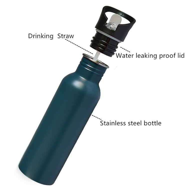 ECO Friendly BPA Free Stainless Steel Metal Water Bottles Single Wall Travel Sports GYM Drink Water Cup botellas de agua
