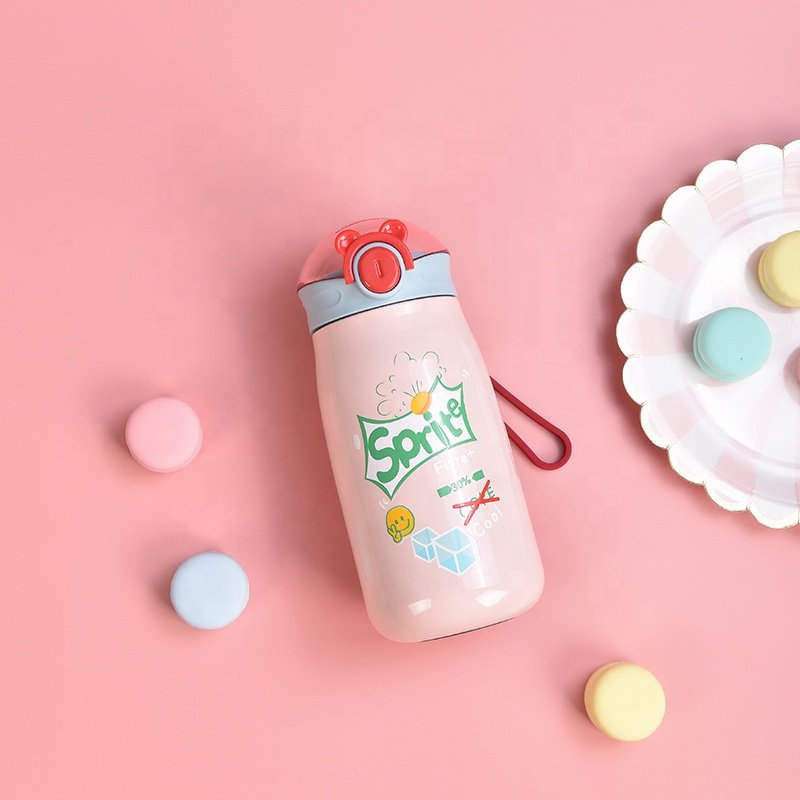 Top Quality Children Cartoon Thermos Double Wall 316 Stainless Steel Vacuum Flasks with Silicone Straw