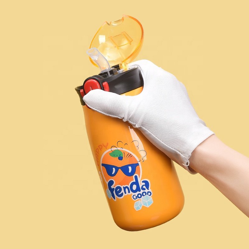 Top Quality Children Cartoon Thermos Double Wall 316 Stainless Steel Vacuum Flasks with Silicone Straw