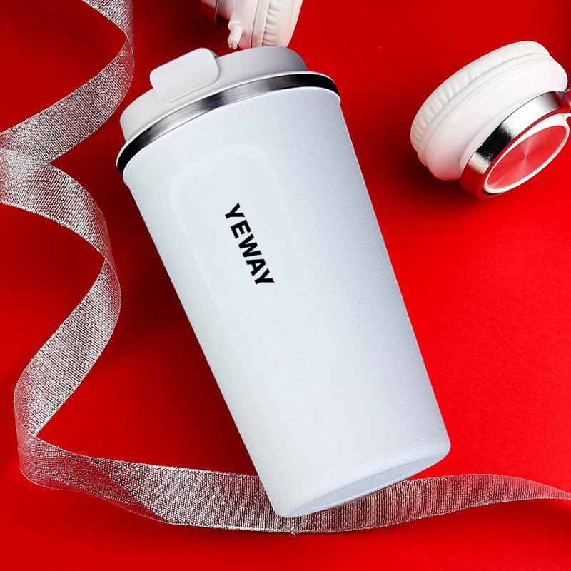 Custom Logo MOQ 50pcs Car Vacuum Travel Insulated Double Wall Tumbler To Go Reusable 304 Stainless Steel Coffee Mug Cup with Lid