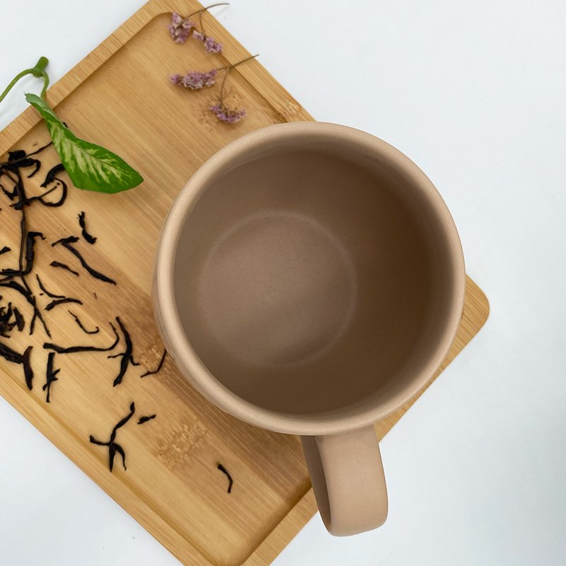 New design matte khaki latte color 14 oz ceramic cups tumblers porcelain mug for drink