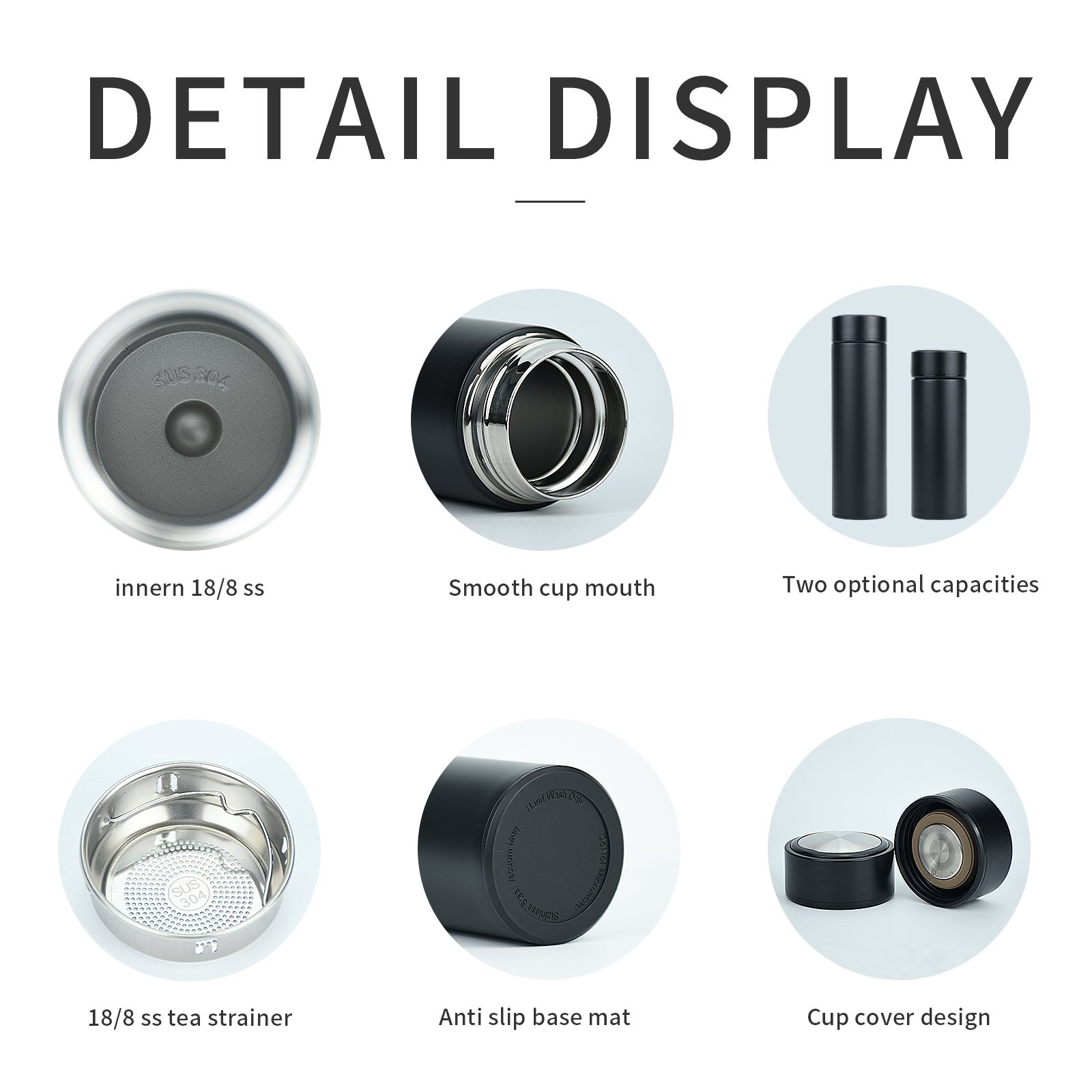 2023 Eco-friendly Products Double Wall Thermos 350ML/500ML Stainless Steel Vacuum Bottle Insulated Vacuum Flask Thermal With Lid