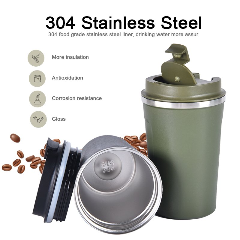380ml Insulated Stainless Steel Coffee Cup Double Walled Hot And Cold Travel Drink Water Bottles Set With Custom Logo