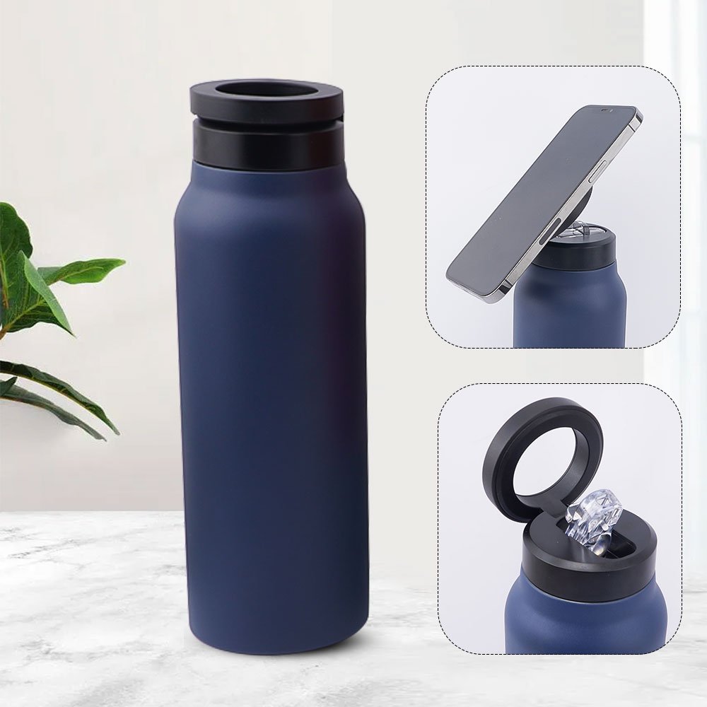 24oz Insulated Magsafe Magnetic Lid Water Bottle Stainless Steel Vacuum Flask & Thermos